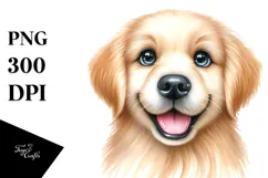 Happy Golden Retriever with Sunglasses PNG Product Image 1