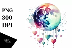 Simple Watercolor Moon, High-Res PNG Product Image 1