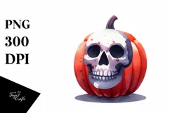 Funny Skull Halloween Clipart PNG Product Image 3