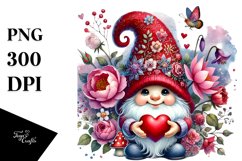 Detailed Valentines Gnome PNG Product Image 1