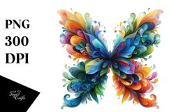 Vibrant Butterfly made of Flowers PNG Product Image 1