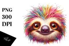 Colorful Baby Sloth with Crazy Eyes | Clipart Product Image 1