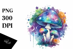 Colorful Magical Mushroom Watercolor Clipart Product Image 3