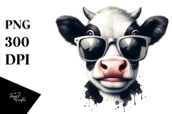 Cow with Sunglasses PNG Product Image 1