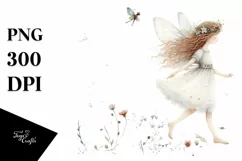 Washed Watercolor Whimsical Fairy Clipart Product Image 1