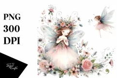 Washed Watercolor Whimsical Fairy Clipart Product Image 3