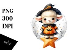 Cute Baby Lamb Halloween Retro PNG Product Image 3