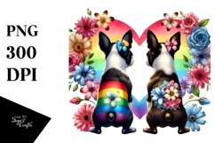 Cute Boston Terrier Heart PNG Product Image 1