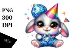 Goofy Rabbit with Disco Outfit PNG Product Image 1