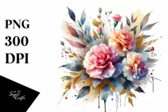 Colorful Abstract Bouquet Watercolor Clipart Product Image 1