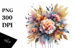 Colorful Abstract Bouquet Watercolor Clipart Product Image 3