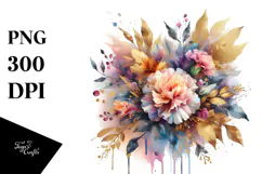 Colorful Abstract Bouquet Watercolor Clipart Product Image 1