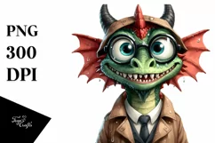 Funny Dragon with es Clipart PNG Product Image 1