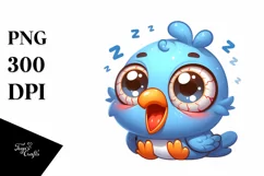 Colorful Baby Pigeon Sleeping | Clipart Product Image 3