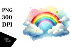 Washed Clouds Rainbow PNG Product Image 1