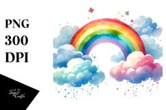 Sketcky Clouds Rainbow PNG Product Image 1
