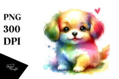 Cute Baby Dog in Exciting Style PNG Product Image 1
