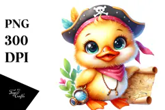 Smiling Cute Baby Duck PNG Product Image 1