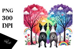 Rainbow Trees Boston Terrier PNG Product Image 1