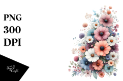 Flower Clouds Painting, PNG Product Image 1