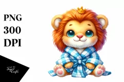 baby lion with Big Eyes Bath Robe Clipart Product Image 3