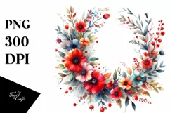 Colorful Watercolor Abstract Wreath | Clipart Product Image 3