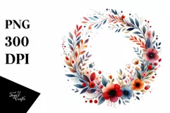 Colorful Watercolor Abstract Wreath | Clipart Product Image 3