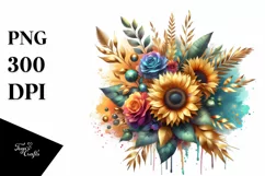 Colorful Splash Bouquet | Watercolor Clipart Product Image 3