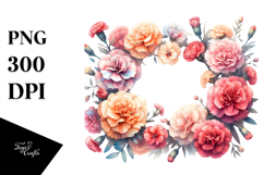 Colorful Carnation Horizontal Frame PNG Product Image 1