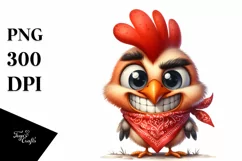 Contempt Chicken Bandana Watercolor Clipart Product Image 1