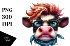 Watercolor Angry Cow, Transparent PNG Product Image 1