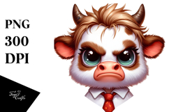 Watercolor Angry Cow, Transparent PNG Product Image 1