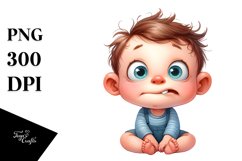 Confused Baby Watercolor Clipart Product Image 1