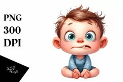 Confused Baby Watercolor Clipart Product Image 1