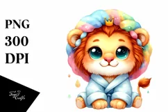 baby lion with Big Eyes Bath Robe Clipart Product Image 1