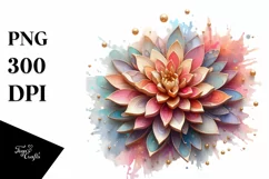 Pastel Wooden Dahlia Abstract PNG Product Image 1