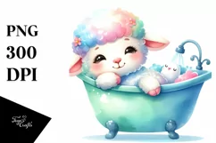 Colorful Watercolor Baby Lamb Product Image 3