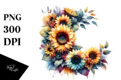 Vibrant Sunflower Wreath | Watercolor Clipart Product Image 1