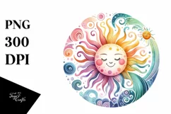 Colorful Wimsicall Sun | Clipart Product Image 1