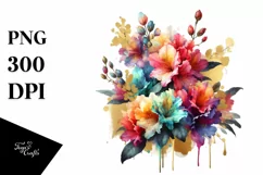 Colorfull Vibrant Bouquet with Rhododendron | Clipart Product Image 3