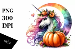 Vibrant Unicorn Hallo Drawing | Clipart Product Image 1
