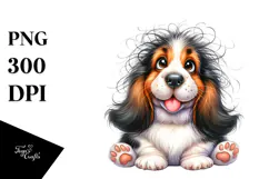 Watercolor Cute Basset Hound PNG Product Image 1