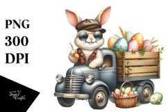 Bunny with Vintage Sunglasses PNG Product Image 1