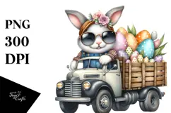 Bunny with Vintage Sunglasses and Jeans PNG Product Image 1