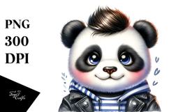 Cute Baby Panda Cool Haircut PNG Product Image 1
