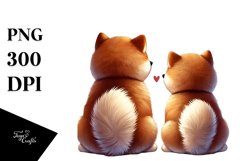 Digital Painting of Shiba Inu Holding Heart Product Image 1
