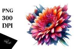 Abstract Gerbera with Glossy Petals | Clipart Product Image 1