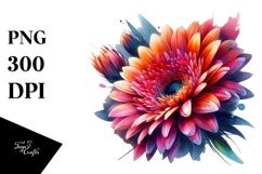 Abstract Gerbera with Glossy Petals | Clipart Product Image 1