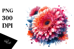 Abstract Gerbera with Glossy Petals | Clipart Product Image 1