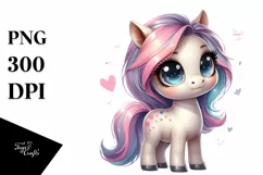Funny Baby Poney Standing Clipart Product Image 1